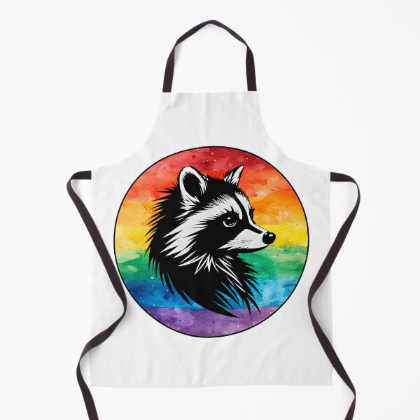 Item preview, Adorable Raccoon with Watercolor LGBTQ+ Rainbow Pride Flag Colored Background, Rainbow Flag Design  designed and sold by Travelslightly.
