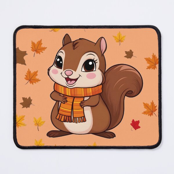 Item preview, Fall themed Autumn inspired cute squirrel wearing a scarf autumn themed designed and sold by annoying-shirts.