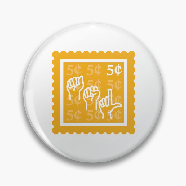 Item preview, ASL | Yellow Gold & White Stamps | College American Sign Language Major | Deaf Communication Graduate School Class | Interpreter Job | University Degree Minor | StampHeed 004 designed and sold by StampHeed.