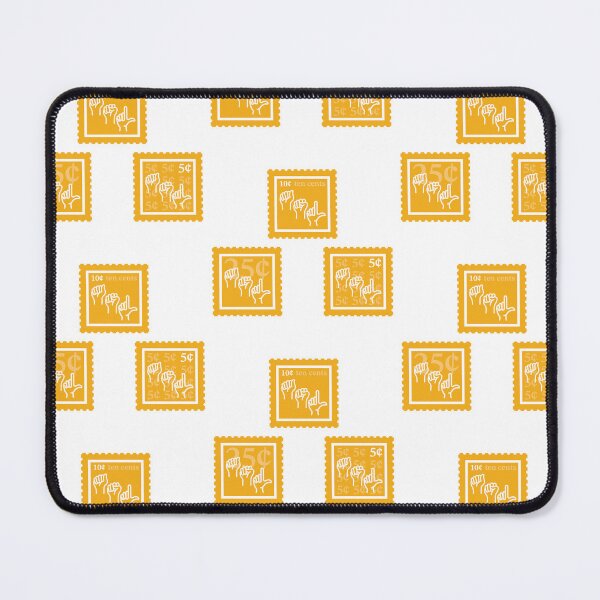 Item preview, ASL | Yellow Gold & White Stamps | College American Sign Language Major | Deaf Communication Graduate School Class | Interpreter Job | University Degree Minor | StampHeed 004 designed and sold by StampHeed.