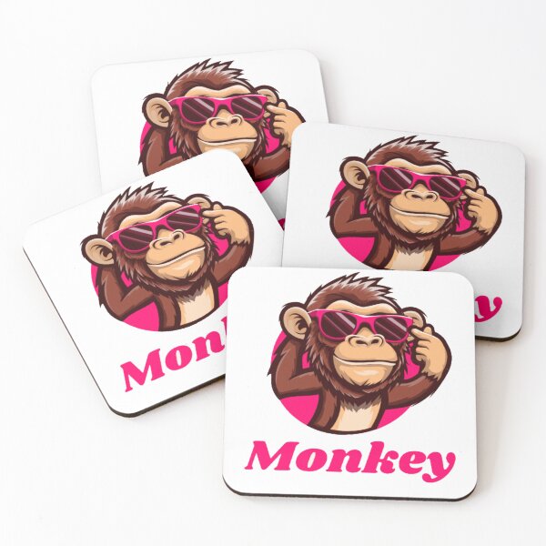 Item preview, Funny MONKEY wears pink glasses designed and sold by Chouchi-chouchi.