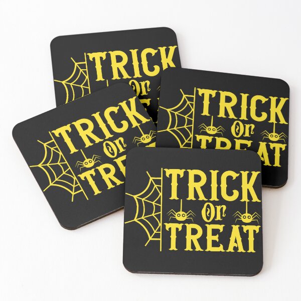 Item preview, Simple Yellow Trick or Treat Slogan with Small Spiders designed and sold by Steve Wilfong.