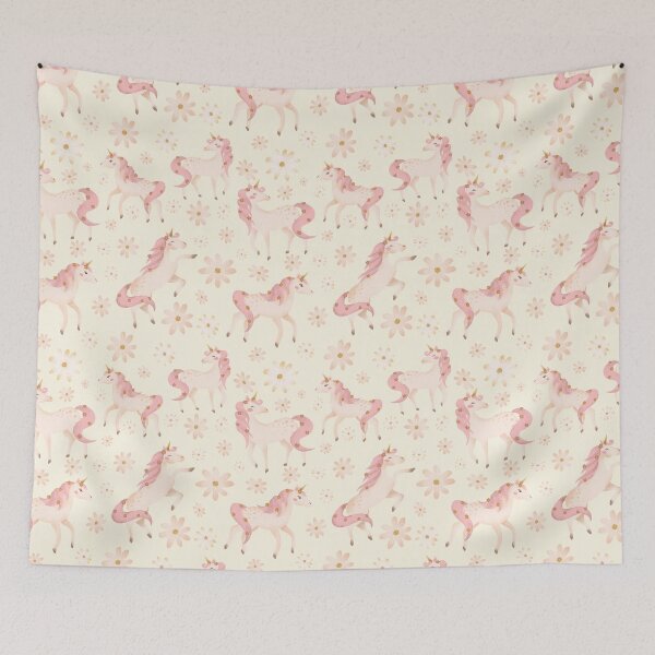 Item preview, Prancing Pastel Unicorns Yellow designed and sold by HematiteDesign.