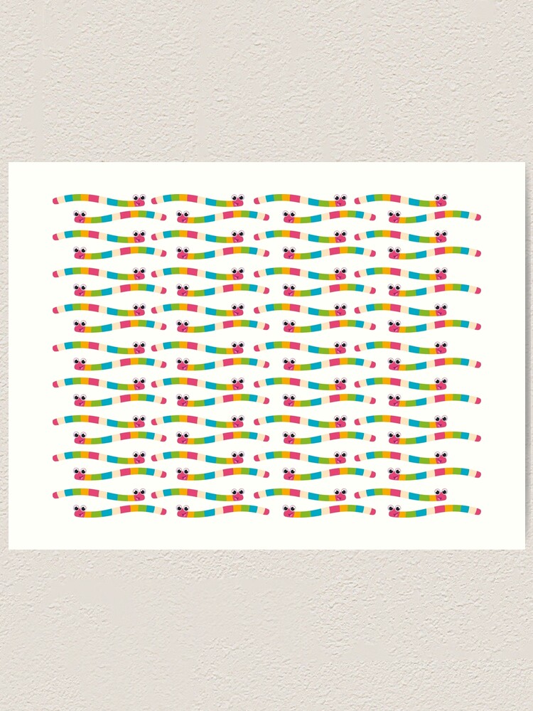 Alternate view of colourful worms for children Art Print