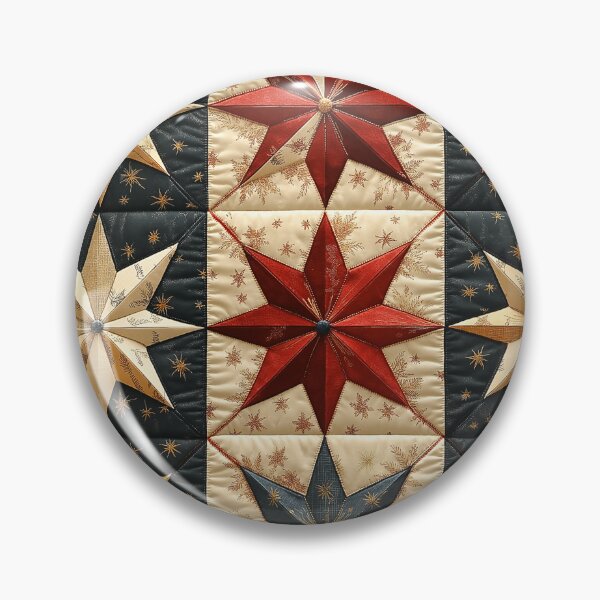 Item preview, A classic vintage pattern Design with  Christmas stars, including faded red, dark green, and gold tones. Add subtle distressing to give an antique, retro look. designed and sold by HEMRO.