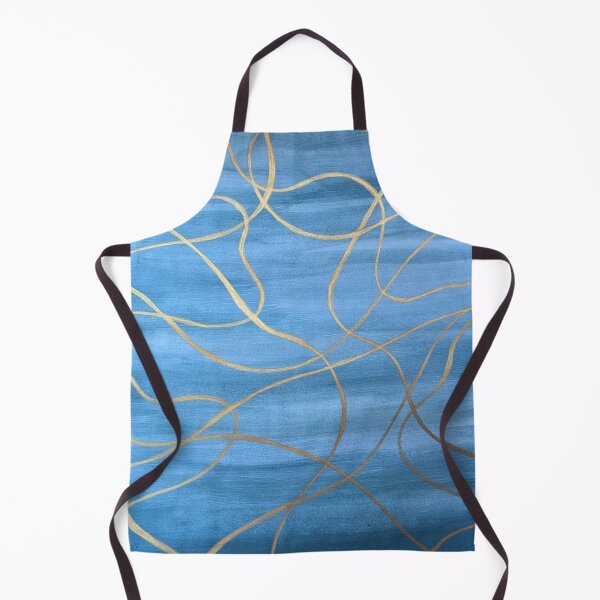 Item preview, Modern Teal Blue and Gold Abstract Water Effect designed and sold by Leufia.