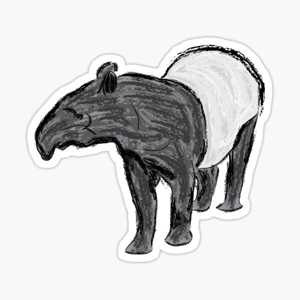 Vista previa del artículo con la obra «Bonita obra de arte que muestra un tapir malayo I», diseñado y vendido por JD's Shop.