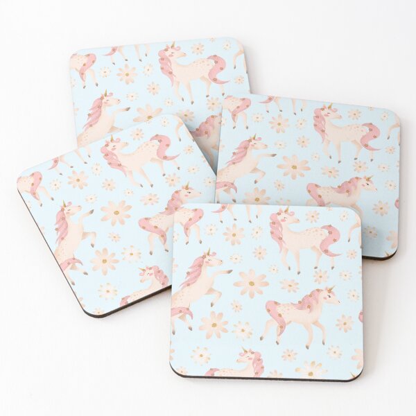Item preview, Prancing Pastel Unicorns Blue designed and sold by HematiteDesign.