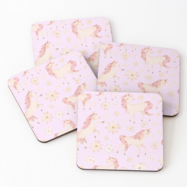 Item preview, Prancing Pastel Unicorns Pink designed and sold by HematiteDesign.