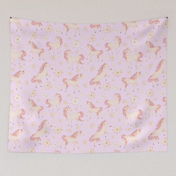 Item preview, Prancing Pastel Unicorns Pink designed and sold by HematiteDesign.