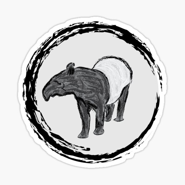 Vista previa del artículo con la obra «Bonita obra de arte que muestra un tapir malayo II», diseñado y vendido por JD's Shop.