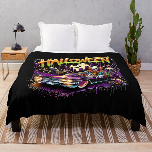 Item preview, Evil Clown Driving Classic Car & Halloween Spider – Creepy Watercolor Art for T-Shirts, Mugs, Stickers & More designed and sold by artedigital99.