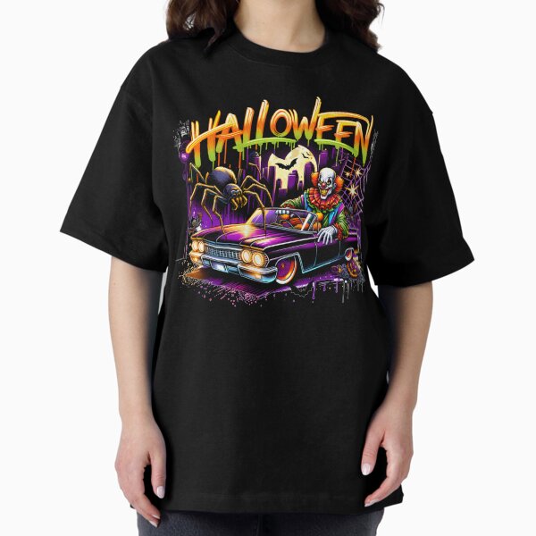 Item preview, Evil Clown Driving Classic Car & Halloween Spider – Creepy Watercolor Art for T-Shirts, Mugs, Stickers & More designed and sold by artedigital99.