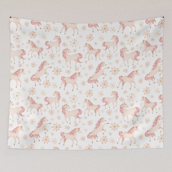 Item preview, Prancing Pastel Unicorns White designed and sold by HematiteDesign.