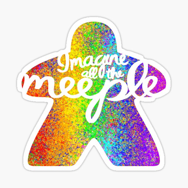 Imagine All The Meeple Sticker