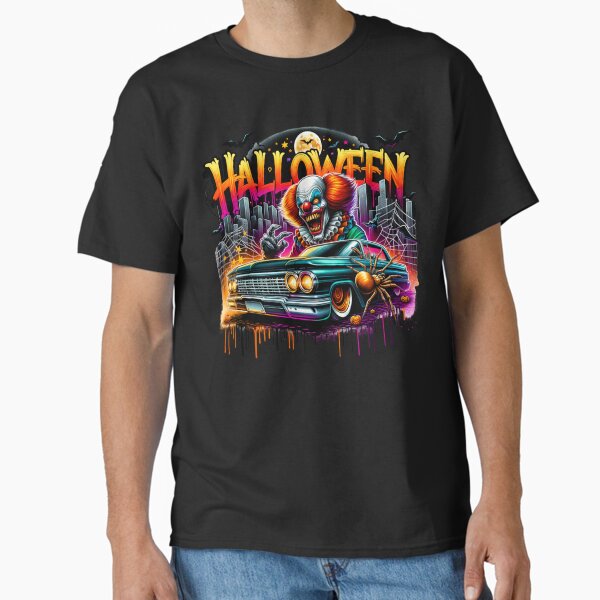 Item preview, Evil Clown Driving Classic Car & Halloween Spider – Creepy Watercolor Art for T-Shirts, Mugs, Stickers & More designed and sold by artedigital99.