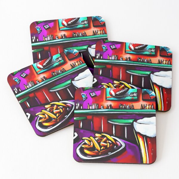 Item preview, Lively Super Bowl Bar Scene with Burgers, Beer, and Sports Decor - Vibrant Energetic Game Day Art designed and sold by OlfactoART Studio.