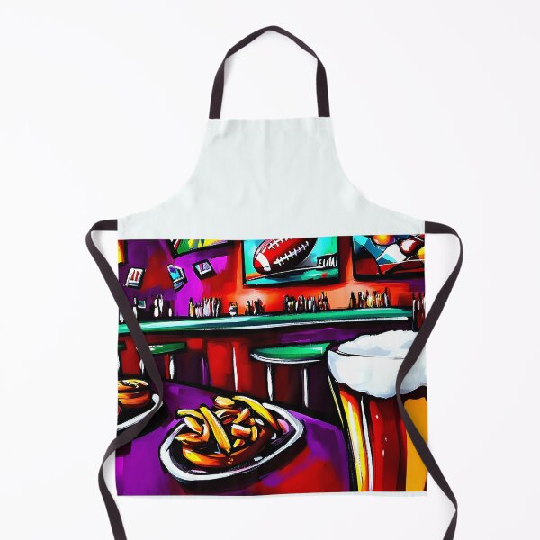 Item preview, Lively Super Bowl Bar Scene with Burgers, Beer, and Sports Decor - Vibrant Energetic Game Day Art designed and sold by OlfactoART Studio.