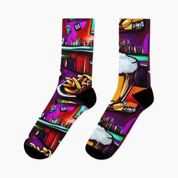 Item preview, Lively Super Bowl Bar Scene with Burgers, Beer, and Sports Decor - Vibrant Energetic Game Day Art designed and sold by OlfactoART Studio.