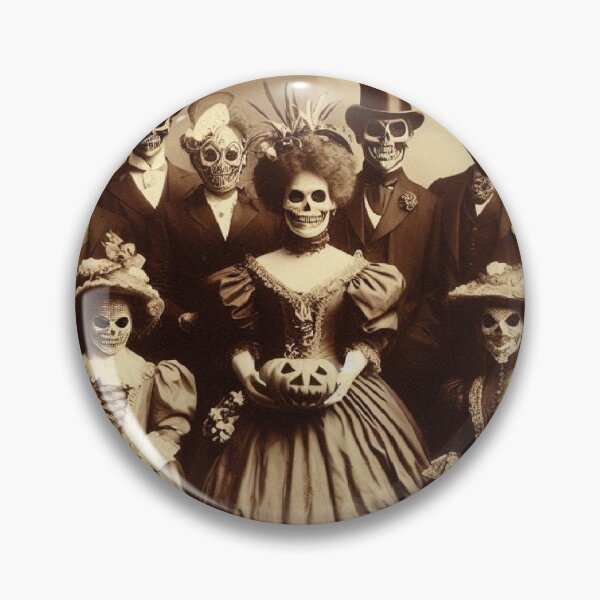 Item preview, Gothic Gathering of Pumpkin Heads and Skeleton Faces designed and sold by freackly.
