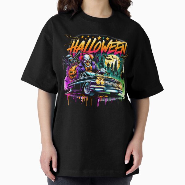 Item preview, Evil Clown Driving Classic Car & Halloween Spider – Creepy Watercolor Art for T-Shirts, Mugs, Stickers & More designed and sold by artedigital99.