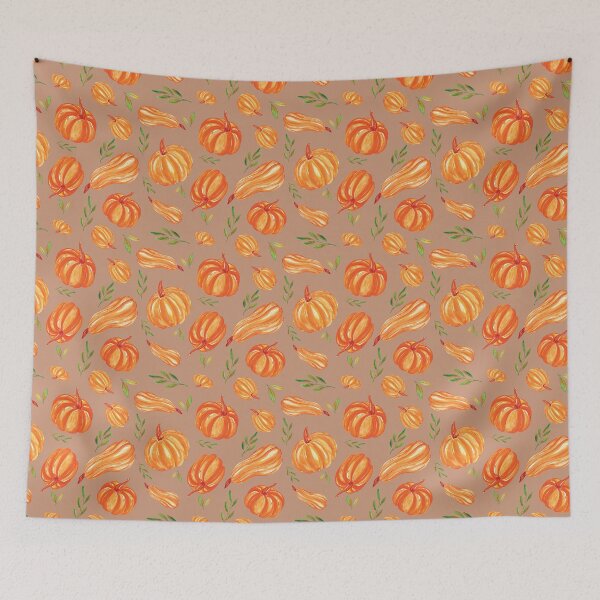 Item preview, Pretty Watercolor Pumpkins Brown designed and sold by HematiteDesign.