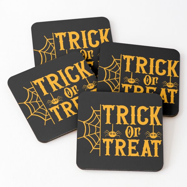 Item preview, Simple Orange Trick or Treat Slogan with Small Spiders designed and sold by Steve Wilfong.