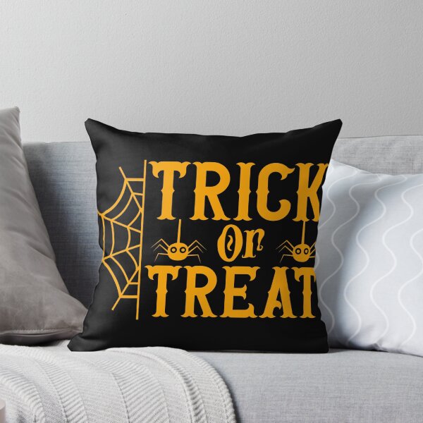 Item preview, Simple Orange Trick or Treat Slogan with Small Spiders designed and sold by Steve Wilfong.