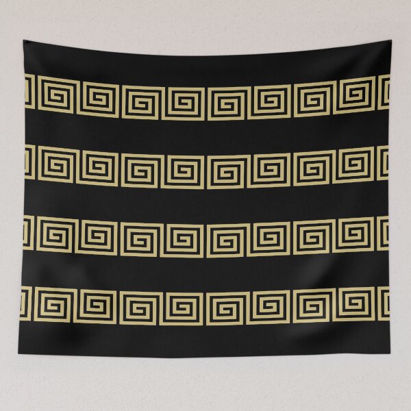 Item preview, Greek Key Stripes Black & Gold designed and sold by tonymagnerart.