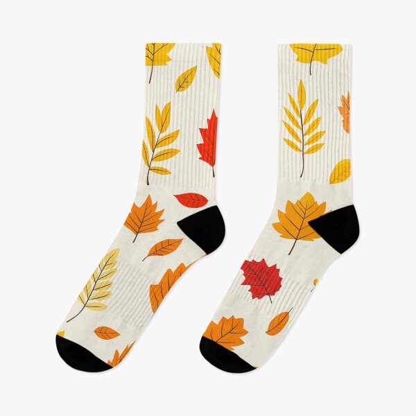 Item preview, A seamless pattern Design of various autumn leaves like maple, oak, and birch, in warm colors like orange, red, and yellow with a minimalist flat design style. designed and sold by HEMRO.
