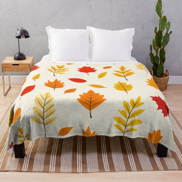 Item preview, A seamless pattern Design of various autumn leaves like maple, oak, and birch, in warm colors like orange, red, and yellow with a minimalist flat design style. designed and sold by HEMRO.
