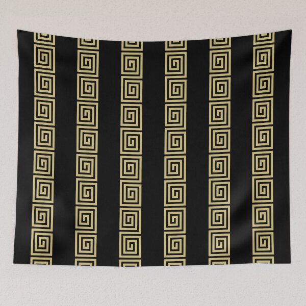 Item preview, Greek Key Stripes Black & Gold designed and sold by tonymagnerart.