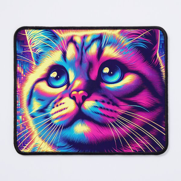 Item preview, Synthwave Cat Dreamscape Digital Artwork designed and sold by JoeysPODShop.