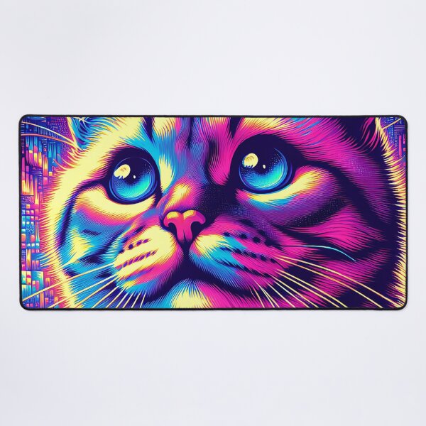 Item preview, Synthwave Cat Dreamscape Digital Artwork designed and sold by JoeysPODShop.