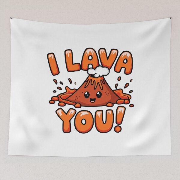 Item preview, I Lava You! Kawaii Volcano Pun designed and sold by PMCreative.