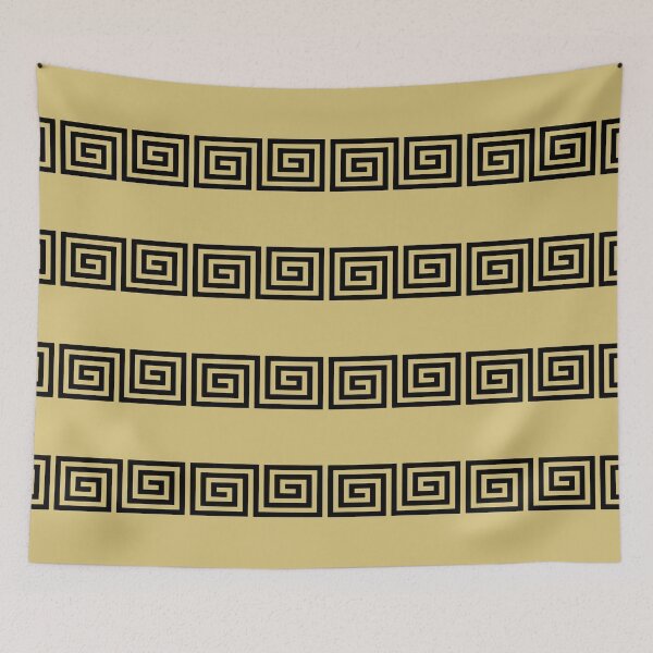 Item preview, Greek Key Stripes Black & Gold designed and sold by tonymagnerart.