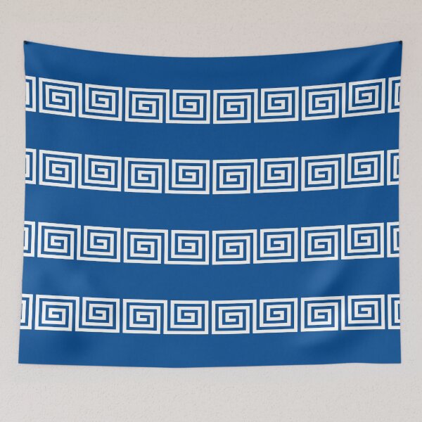 Item preview, Greek Key Stripes & White designed and sold by tonymagnerart.