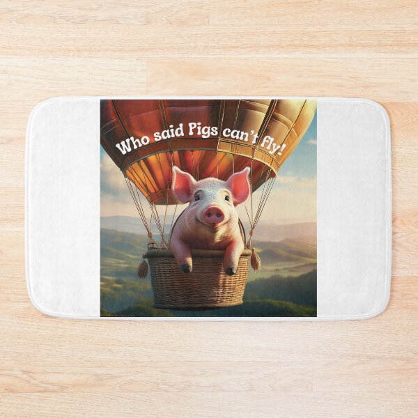 Item preview, Silly Picture of a flying pig in a hot air balloon  designed and sold by Grang Art Artistic Designs.
