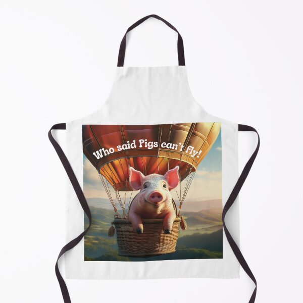 Item preview, Silly Picture of a flying pig in a hot air balloon designed and sold by Grang Art Artistic Designs.