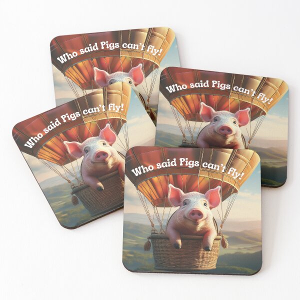 Item preview, Silly Picture of a flying pig in a hot air balloon  designed and sold by Grang Art Artistic Designs.