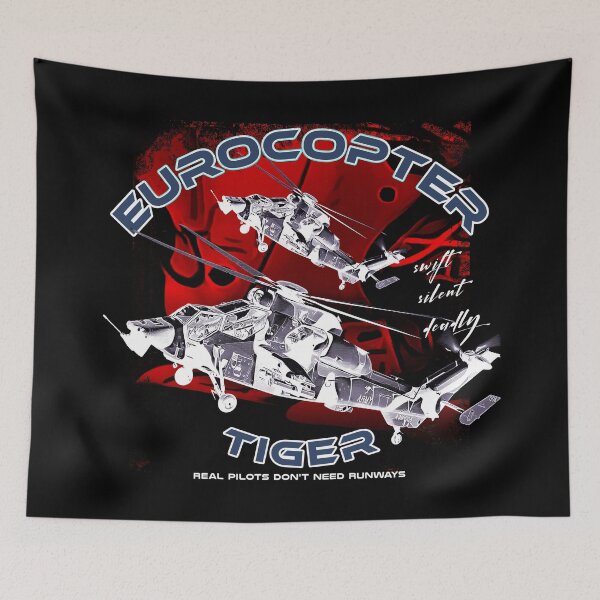 Item preview, Eurocopter Tiger Military attack helicopter with cool saying REAL PILOTS DON'T NEED RUNWAYS designed and sold by Aerolovers.