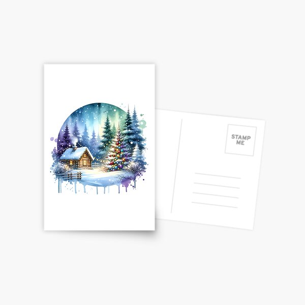 Item preview, Winter Cabin Wonderland Digital Artwork designed and sold by JoeysPODShop.