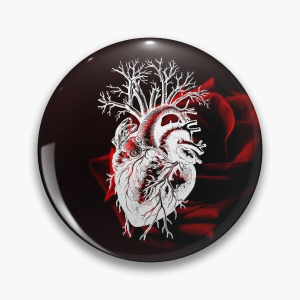 Item preview, Beating Heart and Red Rose Flowers Dark Botanical  designed and sold by WildWoodlandWitch.