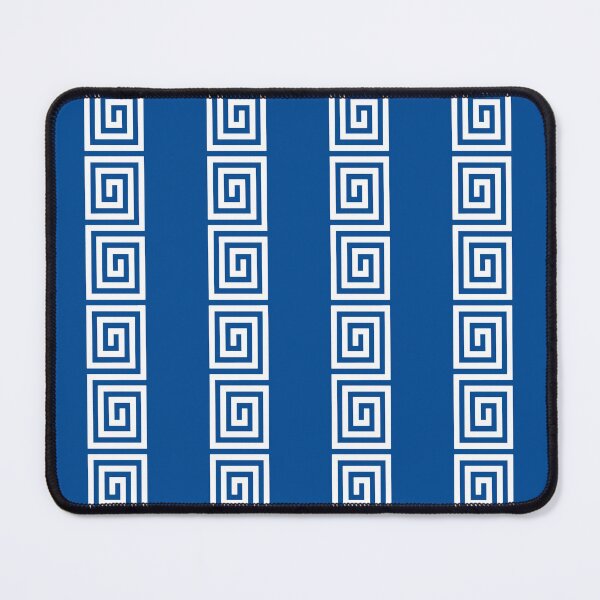 Item preview, Greek Key Stripes Blue & White designed and sold by tonymagnerart.