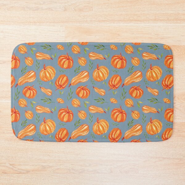 Item preview, Pretty Watercolor Pumpkins Blue designed and sold by HematiteDesign.