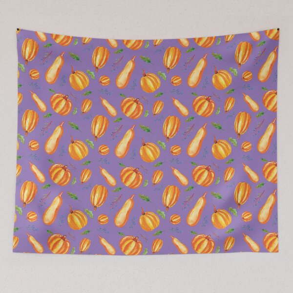 Item preview, Pretty Watercolor Pumpkins Purple designed and sold by HematiteDesign.