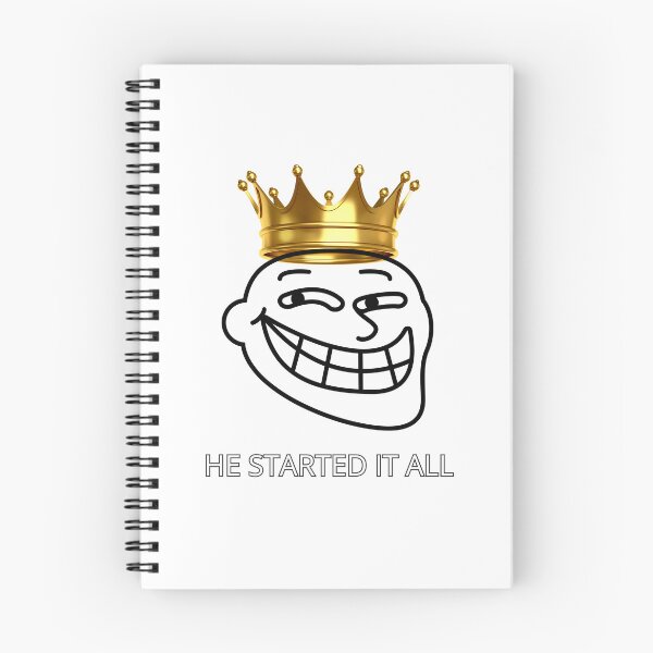 Item preview, Meta Meme Design. Parody of the Trollface meme with a crown with the text "He started it all." Perfect gift. designed and sold by StyleFused.