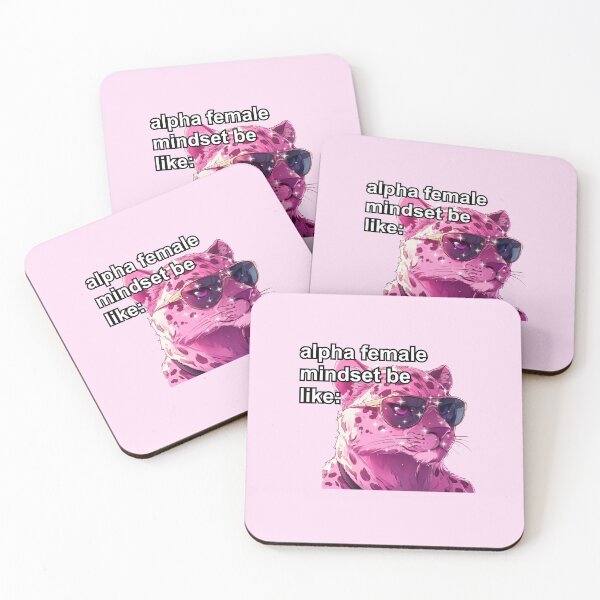 Item preview, Pink jaguar alpha female anime style meme quote  designed and sold by pinkuardesign.
