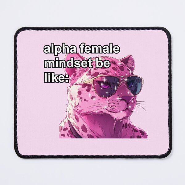 Item preview, Pink jaguar alpha female anime style meme quote designed and sold by pinkuardesign.
