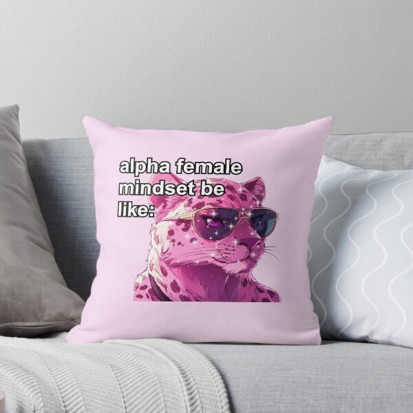 Item preview, Pink jaguar alpha female anime style meme quote  designed and sold by pinkuardesign.